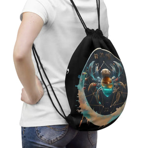 Bold Cancer Zodiac Drawstring Bag - Trendy Gym Tote - Dipaliz - Handbags