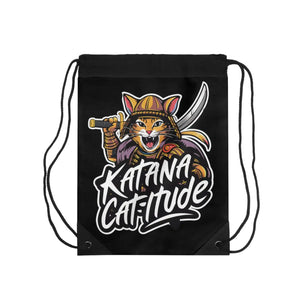 Durable Samurai Cat Drawstring Bag - Gym and Travel - Dipaliz - Luggage & Bags