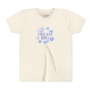 Dream Big Youth Space Theme Shirt - Inspirational Kids Tee - Dipaliz - s / Natural - T-shirts