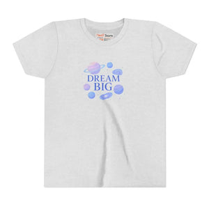 Dream Big Youth Space Theme Shirt - Inspirational Kids Tee - Dipaliz - s / Ash - T-shirts