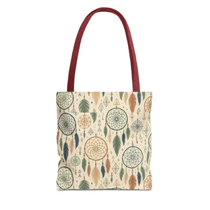 Dreamcatcher Tote - Boho Chic Carryall Festival Bag - Dipaliz - 13’’ × / Red - Bags