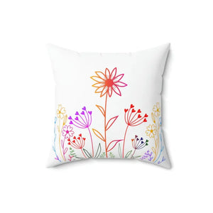 Wild Flowers Throw Pillow - Polyester Square Design - Dipaliz - 16’’ × - Pillows