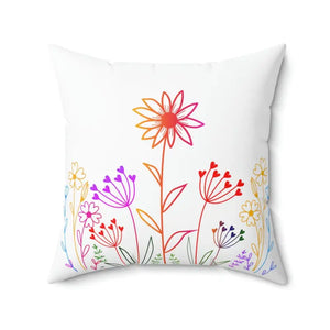 Wild Flowers Throw Pillow - Polyester Square Design - Dipaliz - 20’’ × - Pillows