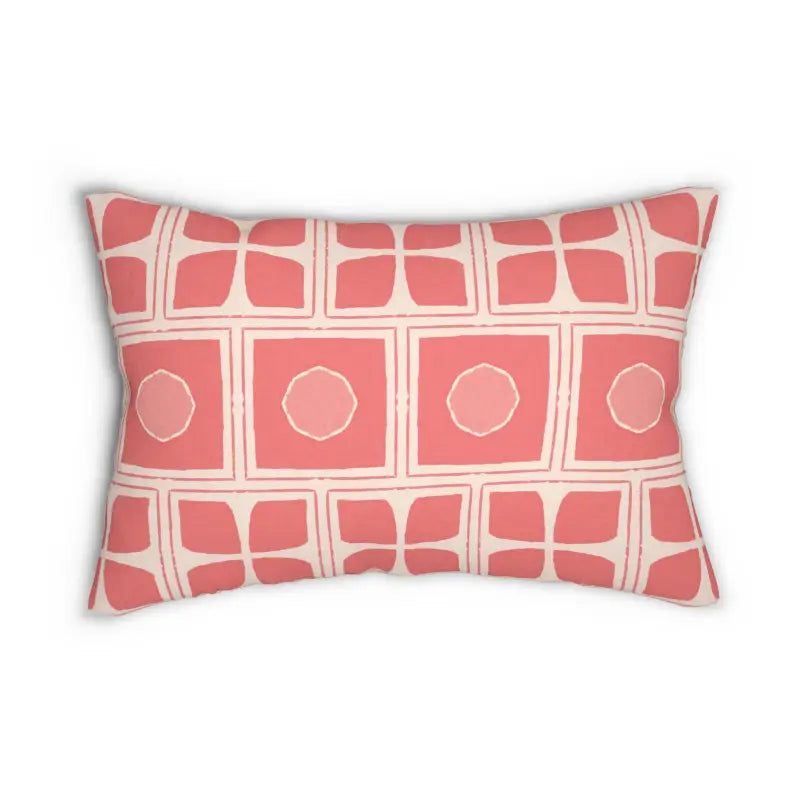 Peach & Coral Dream Spun Polyester Lumbar Pillow Bliss - 20’’ × 14’’ Home Decor