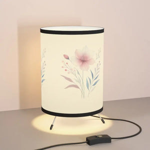 Floral Tripod Lamp with Vibrant Printed Shade by Dipaliz - one Size / Black - Floor Lamps