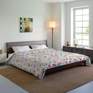 Colorful Comforter - Soft Polyester Circles Design - Dipaliz - 104’’ × 88’’ - Quilts & Comforters