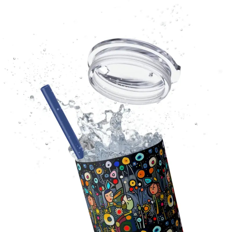 Dreamy Winged Dandelion Steel Tumbler with Straw Magic - Matte / Nautical Blue / 20oz Mug