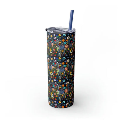 Dreamy Winged Dandelion Steel Tumbler with Straw Magic - Matte / Nautical Blue / 20oz Mug