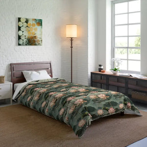 Pink Lotus Flowers Quilt Comforter Soft Cozy Bedding Dipaliz - 68’’ × 92’’ - Quilts & Comforters