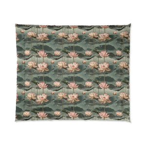Pink Lotus Flowers Quilt Comforter Soft Cozy Bedding Dipaliz - Quilts & Comforters
