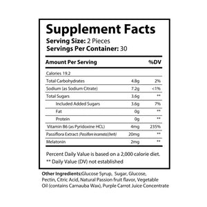 Bliss Sleep Gummies Gmp Certified Berry Flavor by Dipaliz - Clear Bottle + Black Cap / Multiple Fruits / 60 - Herbal