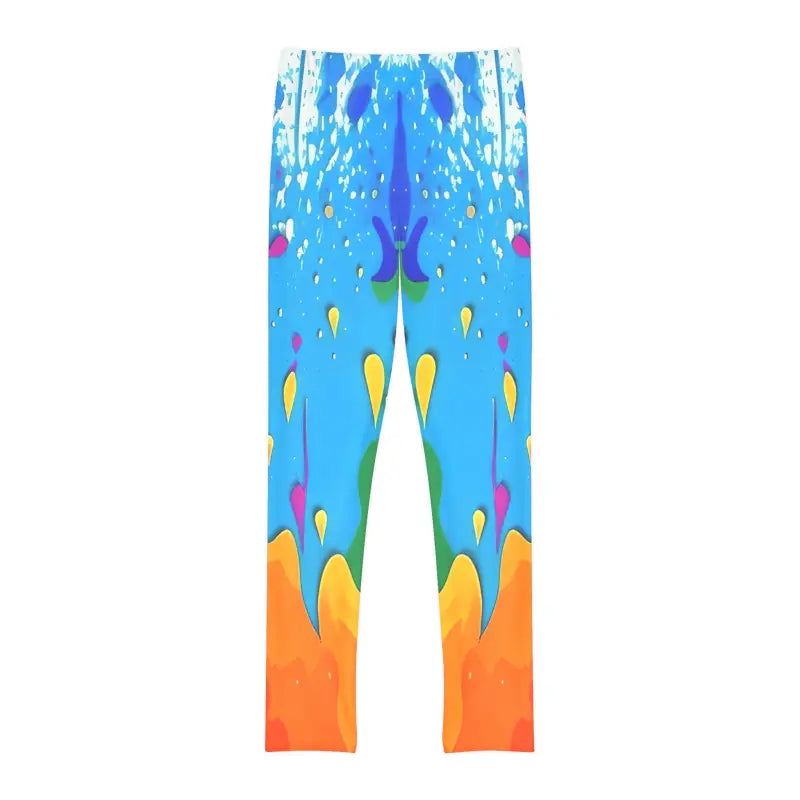 Colorful Dripping Paint Youth Leggings: Full-length Fun! - Kids Clothes