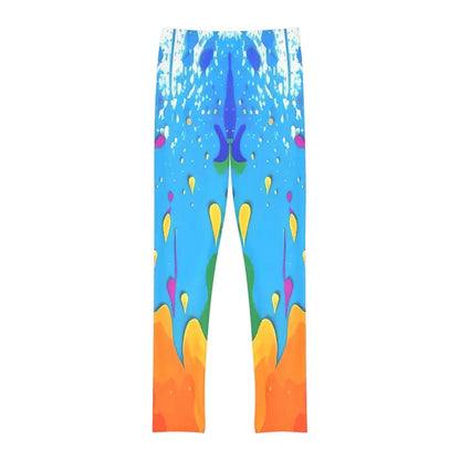 Colorful Dripping Paint Youth Leggings: Full-length Fun! - Kids Clothes