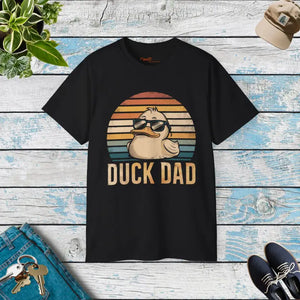 Duck Dad Unisex Ultra Cotton Tee - Ribbed Knitting - Dipaliz - Black / s - T-shirts