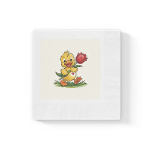 White Coined Napkins – Whimsical Duck Design - Dipaliz - Paper