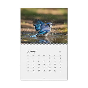 Wall Calendar - Silver Wire Binding Birds Splashing - Dipaliz - 11’’ x 8.5’’ / Matte - Calendars