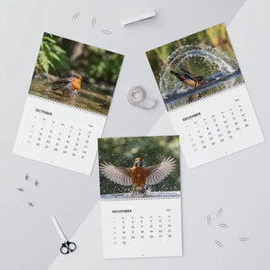Wall Calendar - Silver Wire Binding Birds Splashing - Dipaliz - Calendars