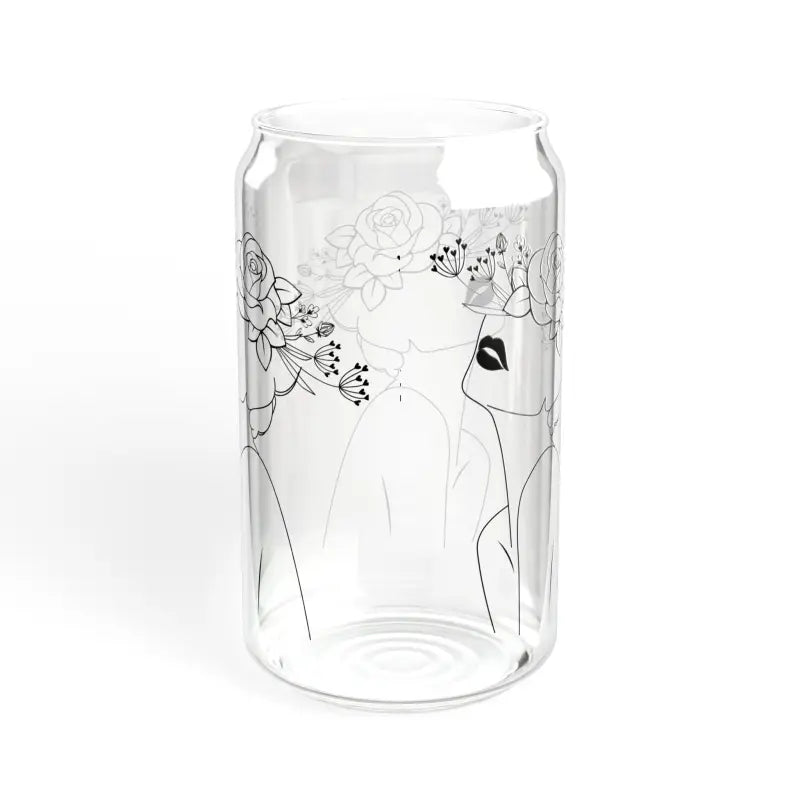 Elevate your Sip: 16oz Tempered Glass with Flower Hat - Tumbler