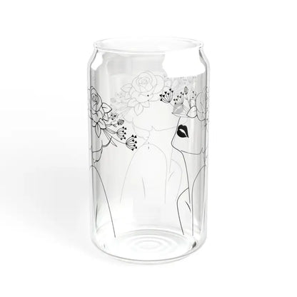 Elevate your Sip: 16oz Tempered Glass with Flower Hat - Tumbler