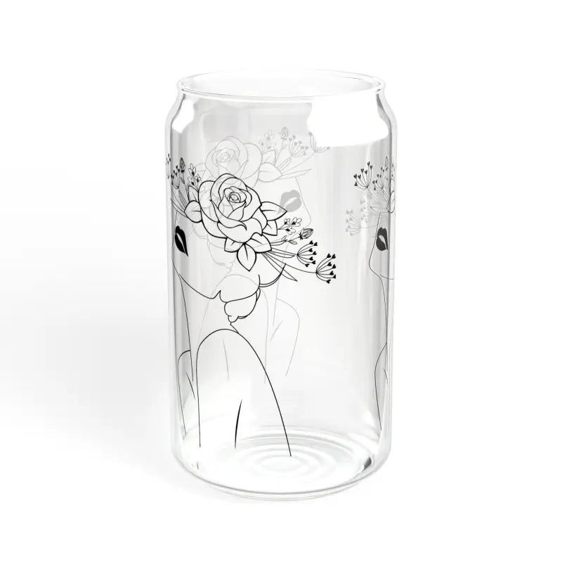 Elevate your Sip: 16oz Tempered Glass with Flower Hat - Tumbler