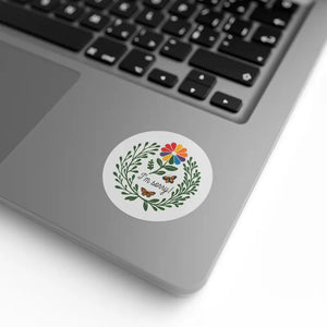 Round Sticker Labels - Durable Bopp Flowers Design - Dipaliz - & Tags