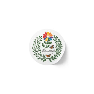Round Sticker Labels - Durable Bopp Flowers Design - Dipaliz - & Tags