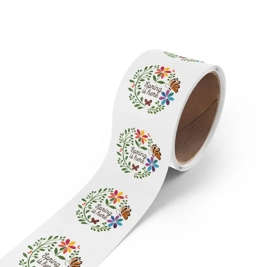 Amp Up Spring with Vibrant Round Sticker Label Rolls - 2’’ × / 50 Pcs / Glossy Paper Products