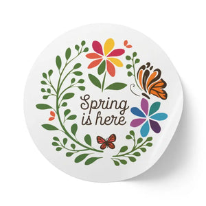 Durable Round Sticker Label Rolls - Vibrant Spring Colors - Dipaliz - Labels & Tags