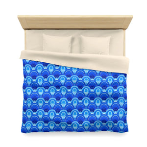 Blue Retro Wave Duvet – Microfiber Fabric - Dipaliz - Covers