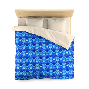 Blue Retro Wave Duvet – Microfiber Fabric - Dipaliz - Covers
