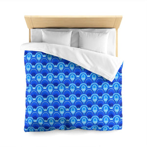 Blue Retro Wave Duvet – Microfiber Fabric - Dipaliz - Covers