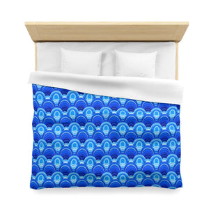 Blue Retro Wave Duvet – Microfiber Fabric - Dipaliz - Covers