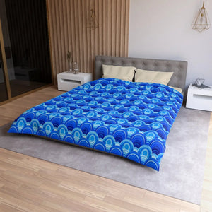 Blue Retro Wave Duvet – Microfiber Fabric - Dipaliz - Covers
