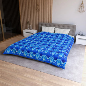 Blue Retro Wave Duvet – Microfiber Fabric - Dipaliz - Covers