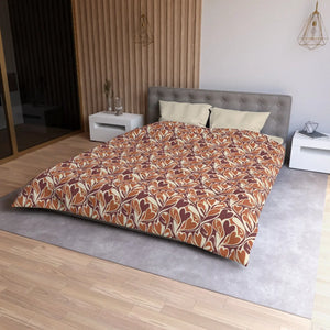 Warm Autumn Leaf Duvet Cover – Hand-drawn Botanical - Dipaliz - Covers
