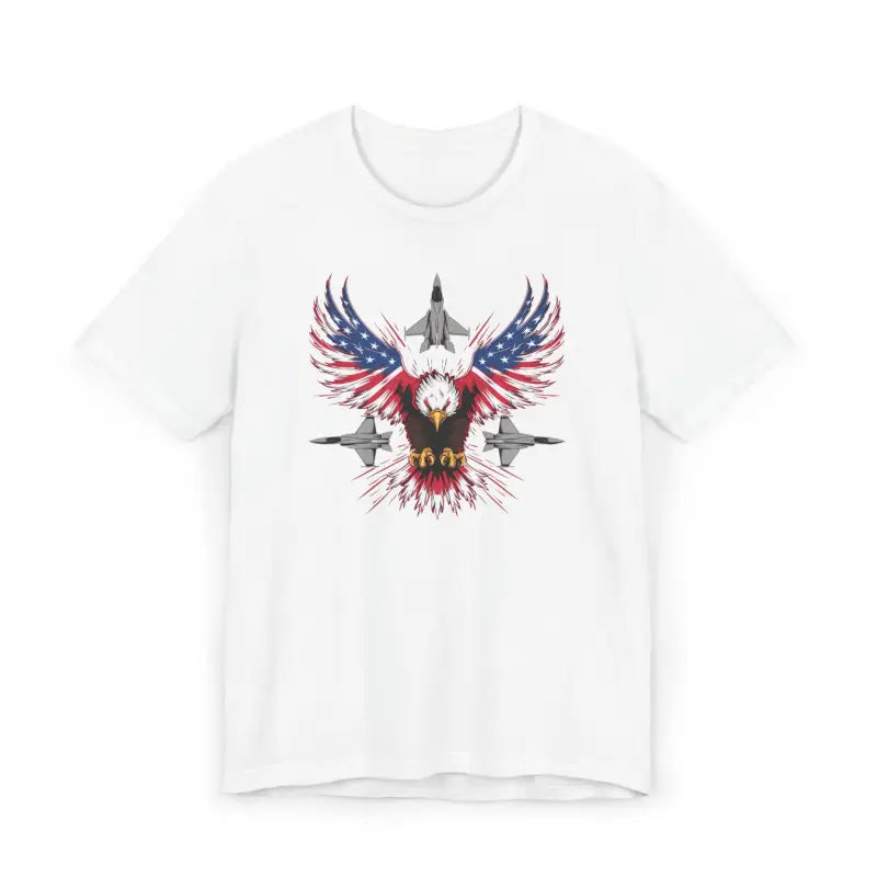 Unleash Patriotism with the Majestic Eagle & Flag Tee! - T-shirt