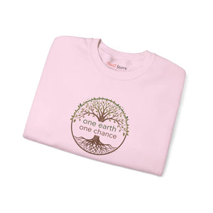 One Earth Chance Sweatshirt, Eco Tree Crewneck - Sweatshirts