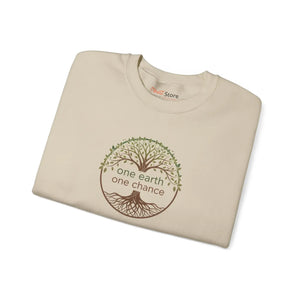 One Earth Chance Sweatshirt, Eco Tree Crewneck - Sweatshirts