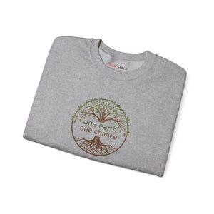 One Earth Chance Sweatshirt, Eco Tree Crewneck - Sweatshirts