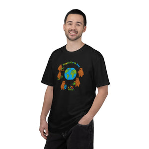 Soft Earth Day Bears T-shirt - Cotton Graphic Tee - Dipaliz - T-shirts