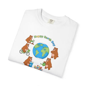 Soft Earth Day Bears T-shirt - Cotton Graphic Tee - Dipaliz - T-shirts