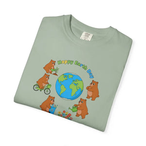 Soft Earth Day Bears T-shirt - Cotton Graphic Tee - Dipaliz - T-shirts