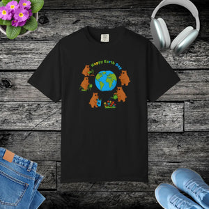 Soft Earth Day Bears T-shirt - Cotton Graphic Tee - Dipaliz - T-shirts