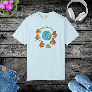 Soft Earth Day Bears T-shirt - Cotton Graphic Tee - Dipaliz - T-shirts