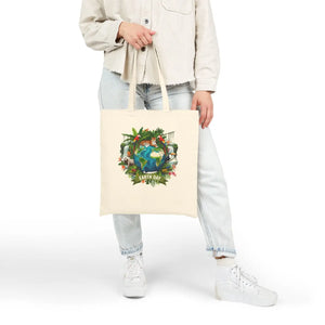 Floral Earth Day Canvas Tote - Heavy Cotton Shopper - Dipaliz - Bags