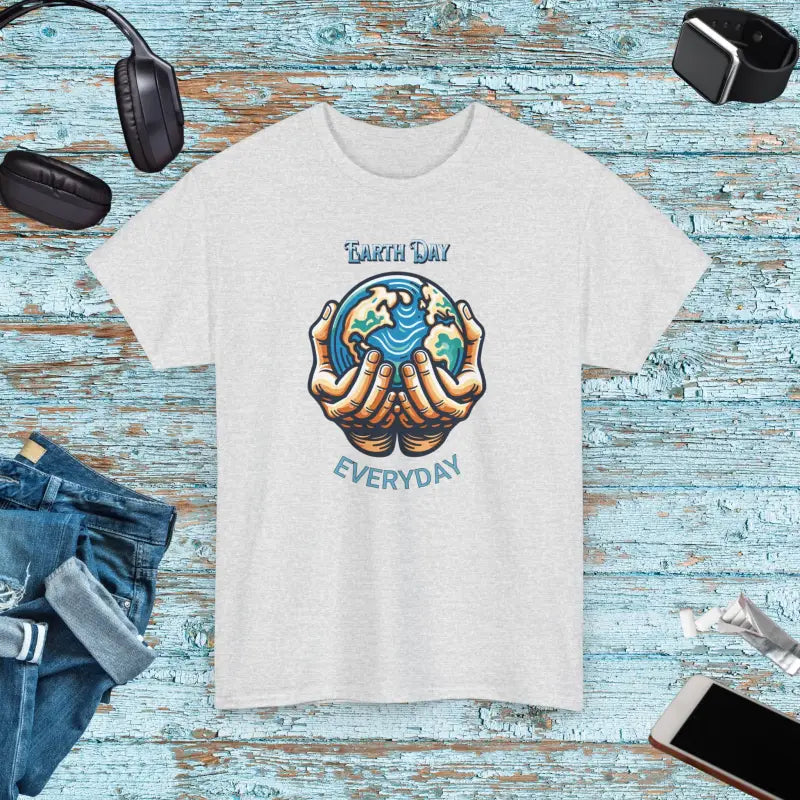 Unisex Modern Earth Day Cotton Tee: Celebrate Every - Ash / s T-shirt