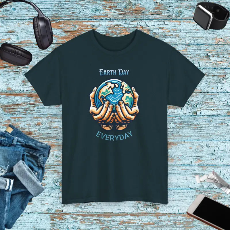 Unisex Modern Earth Day Cotton Tee: Celebrate Every - Midnight / s T-shirt