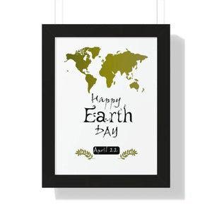 Earth Day Poster - Framed Vertical Eco-chic Wall Art - Dipaliz - 12″ × 16″ / Black - Posters