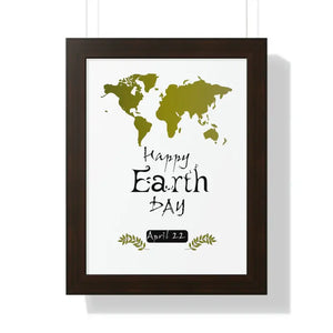 Earth Day Poster - Framed Vertical Eco-chic Wall Art - Dipaliz - 12″ × 16″ / Walnut - Posters