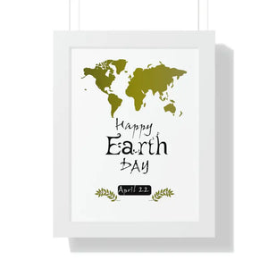 Earth Day Poster - Framed Vertical Eco-chic Wall Art - Dipaliz - 12″ × 16″ / White - Posters
